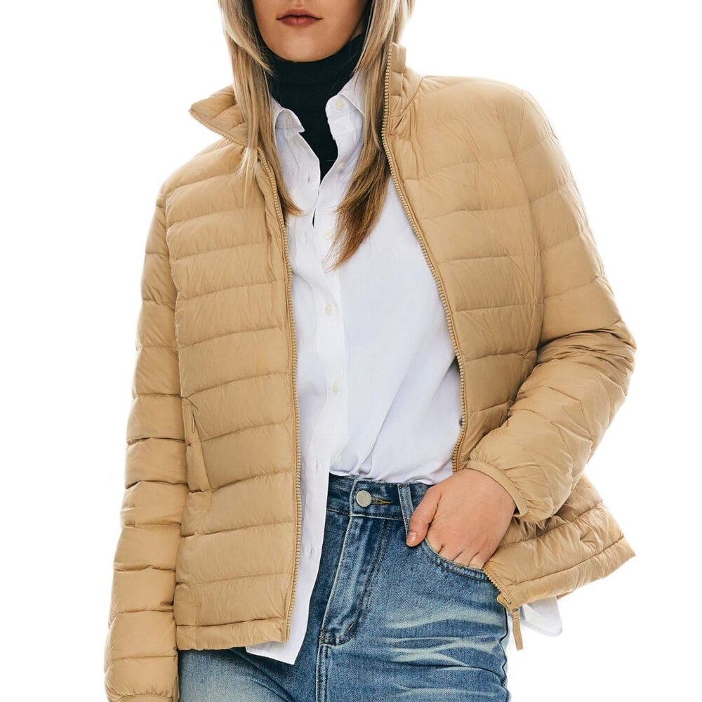 Lightweight Packable Down Jacket Quilted Puffer C… - image 1